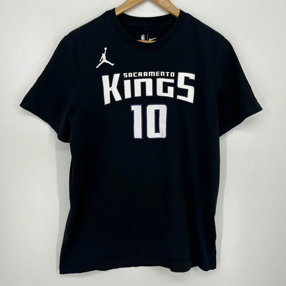 Jordan Sacramento Kings Domantas Sabonis #10 Black Statement T-Shirt Size L